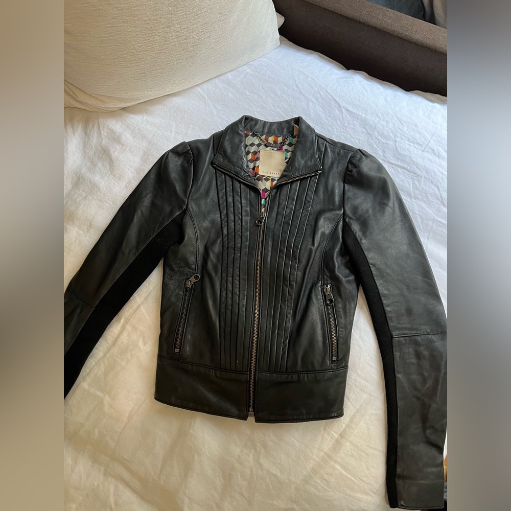 TED BAKER black leather jacket